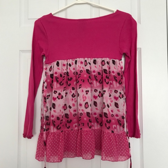 Vintage 725 Originals Girls M Size 10/12 Button Ruffle Hem Stripe Cheetah Print - Picture 2 of 11